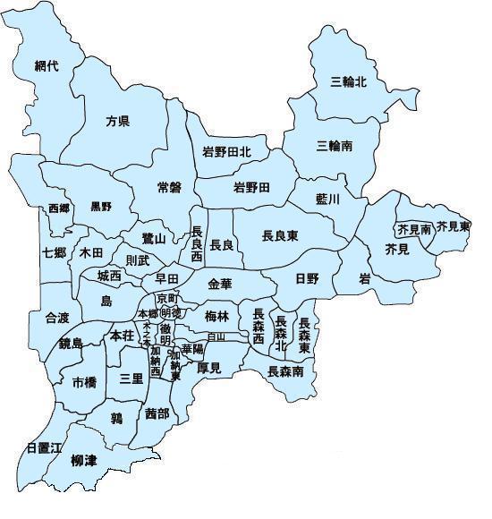 地図：岐阜市地区別