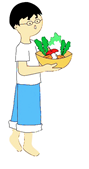 イラスト：野菜を持った人