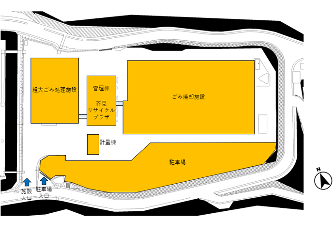 イラスト：東部クリーンセンター施設配置図