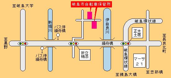 地図：自転車保管所案内図