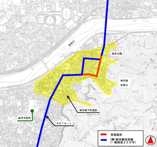 岐阜駅高富線位置図