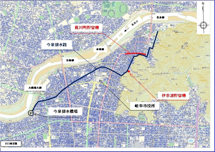 地図：貯留槽の位置図