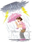 イラスト：豪雨