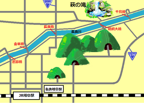 地図：萩の滝