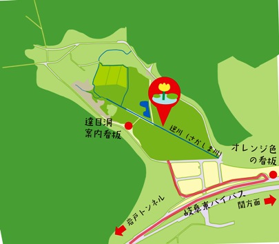 地図:達目洞アクセスマップ