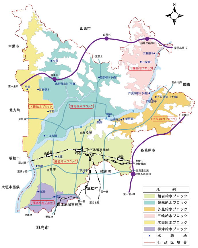 地図:水道区域図