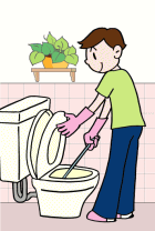 イラスト：トイレ掃除