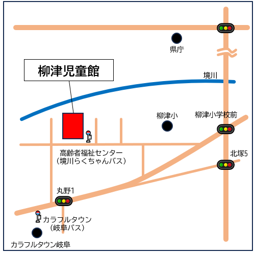 柳津児童館周辺の略図
