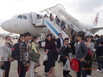 写真：帰国の飛行機