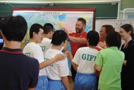 photo: exchange with students of Gifu Special Needs School1