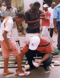 photo: ivorian boy and shoes