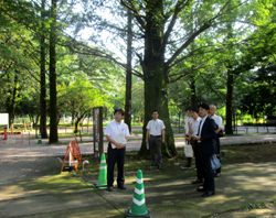 写真：視察する市長2（7月23日）