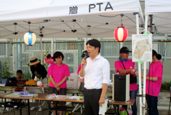 写真：あいさつする市長4（8月3日）