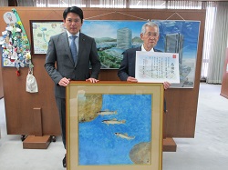 写真：後藤清七氏と市長