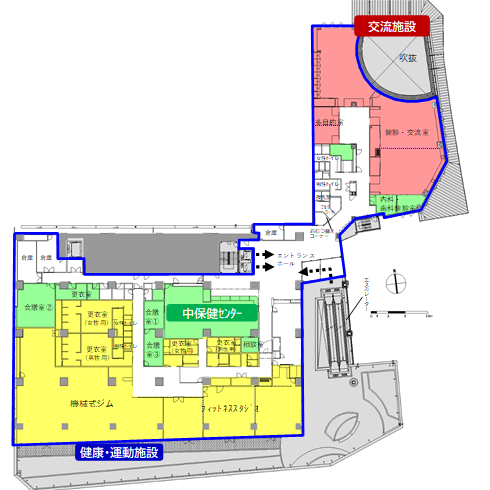 平面図：柳ケ瀬グラッスル35　3階　健康・運動施設