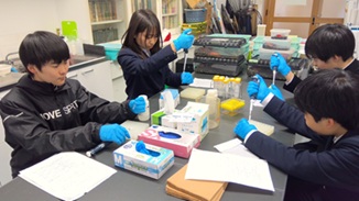 石田川探検の様子