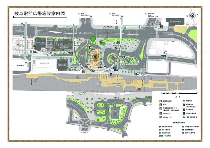 地図：岐阜駅前広場施設案内図