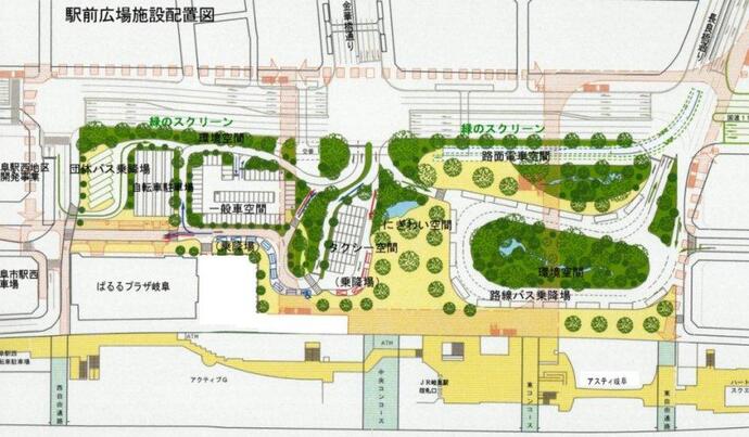 地図：駅前広場施設配置図