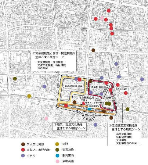 イメージ図：地区の機能配置方針