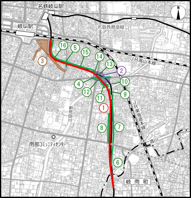 地図：対象路線位置図