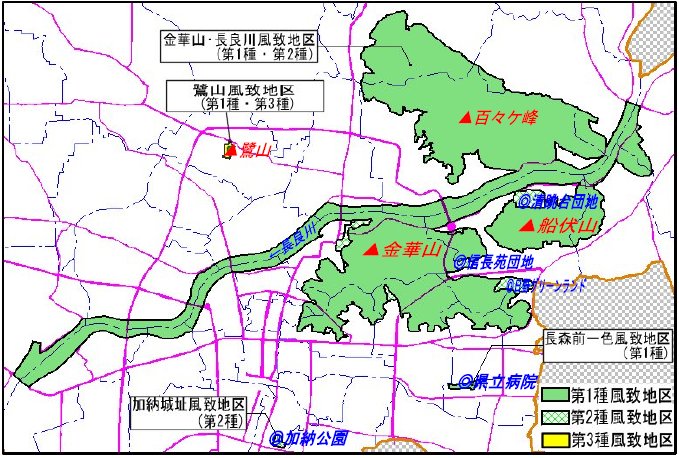 地図：風致地区区域