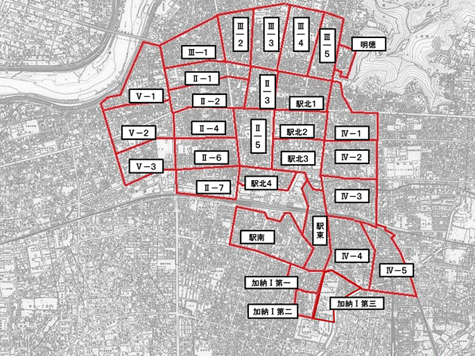 地図：駅北南加納調査区