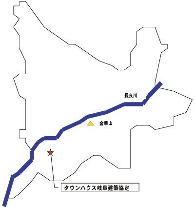 地図：タウンハウス岐阜建築協定地域