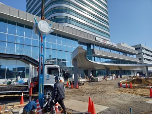 写真:南側外構の施工状況