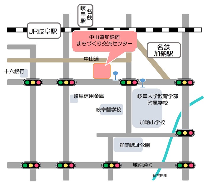 地図：中山道加納宿まちづくり交流センター