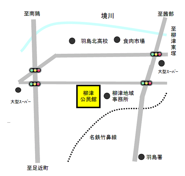 柳津公民館周辺地図