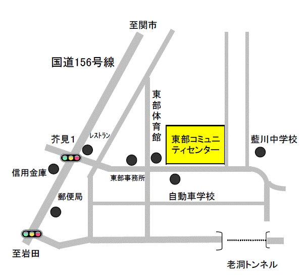 東部コミュニティセンター周辺地図