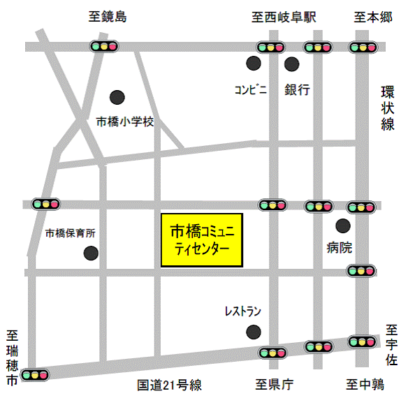 市橋コミュニティセンター周辺地図