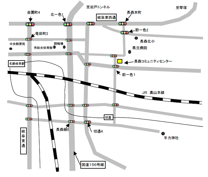 長森コミュニティセンター周辺地図