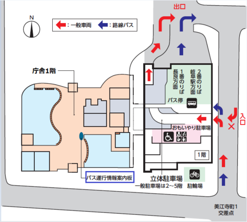 地図：市庁舎バス停