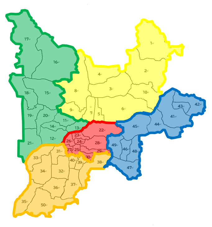 岐阜市50地区の地図