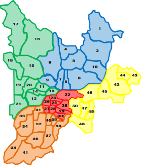 岐阜市50地区の地図