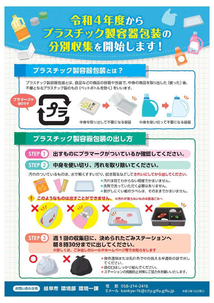 令和4年度からプラスチック製容器包装の分別収集を開始します！