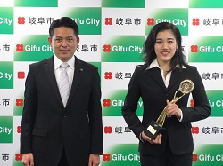 新体操団体女子日本代表 松原梨恵選手に岐阜市民栄誉賞を贈呈