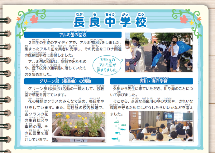 画像:長良中学校のレポート