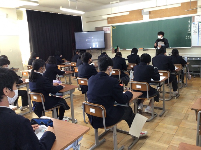 梅林中学校の出前授業の様子