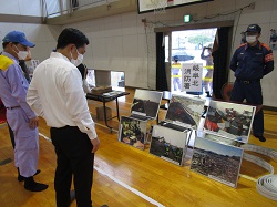 早田地区防災訓練にて、あいさつ（早田小学校）