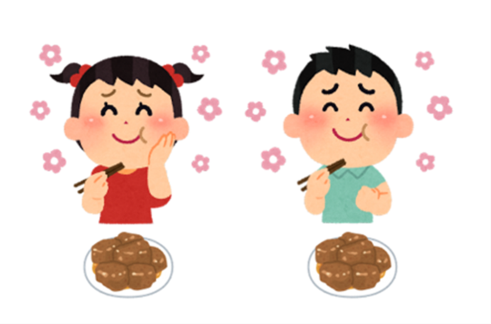 お肉を美味しそうに食べる子供達