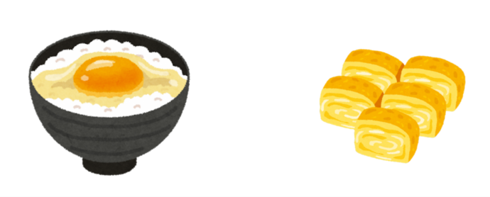 卵かけご飯、卵焼き