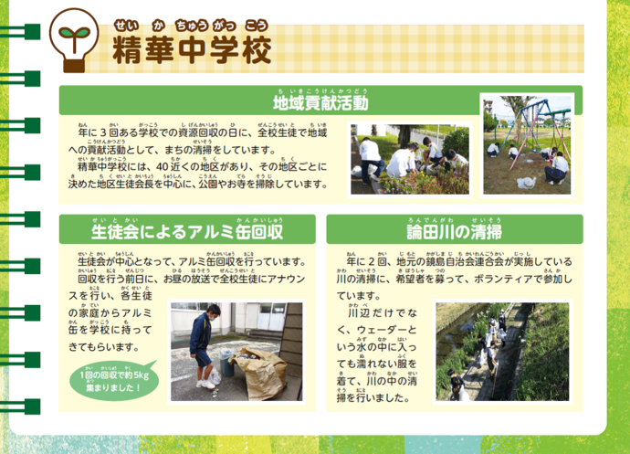 画像:精華中学校のレポート