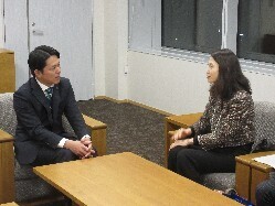 西日本電信電話株式会社岐阜支店長 児玉美奈子氏と面談の様子