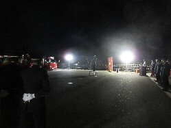 岐阜市北消防団年末特別夜警出発式にて、あいさつの様子