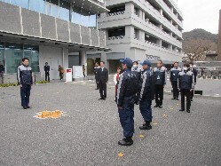 能登半島地震における石川県七尾市への 支援物資搬送の出発式にて、あいさつの様子