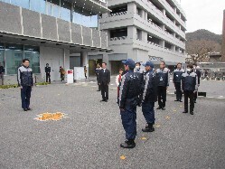 能登半島地震における石川県七尾市への 支援物資搬送の出発式にて、あいさつの様子