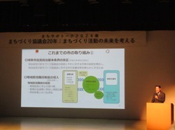 まちサポトーク2024春「まちづくり協議会20年：まちづくり活動の未来を考える」に出席し、講演の様子