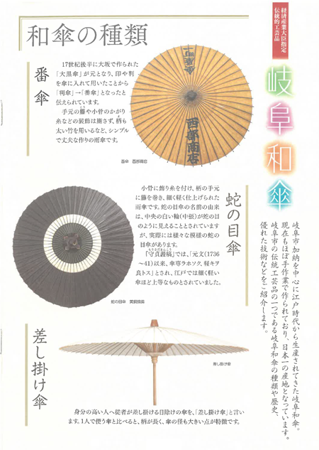 表紙：岐阜和傘の歴史